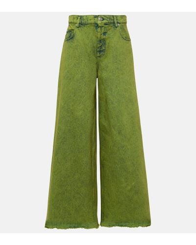 Marni Jeans anchos de tiro alto - Verde