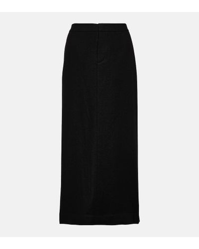 Vince Flannel Maxi Skirt - Black