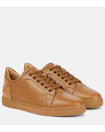 Christian Louboutin Fun Vieira Leather Sneakers - Brown