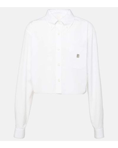 Givenchy Camisa cropped de popelin de algodon - Blanco