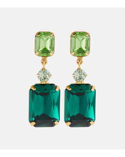 Jennifer Behr Gemma Crystal-embellished Stud Earrings - Green