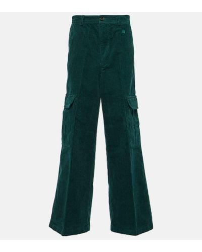 Acne Studios Pantalones cargo de pana de algodon - Verde
