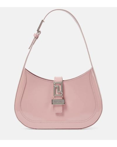 Versace Greca Goddess Small Patent Leather Shoulder Bag - Pink
