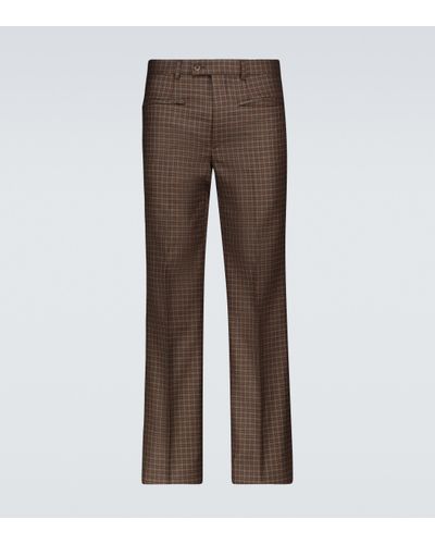 Givenchy Pantalon à carreaux en tweed de laine - Marron