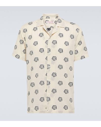 Orlebar Brown Marne Cotton-blend Jacquard Bowling Shirt - Natural