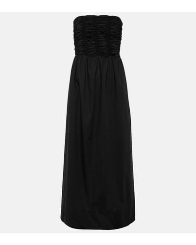 Faithfull The Brand Dominquez Strapless Cotton Midi Dress - Black