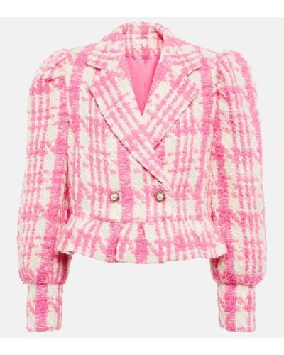 LoveShackFancy Braelynn Cropped Jacket - Pink