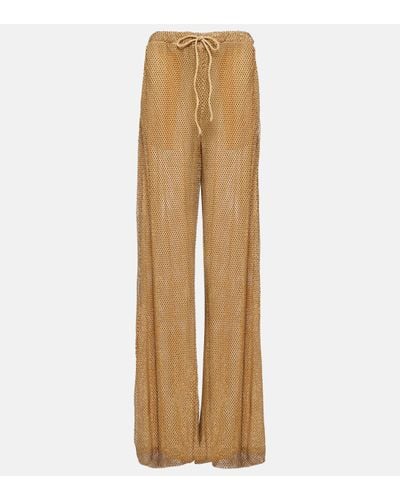 LAQUAN SMITH Sequin-embellished Trousers - Natural
