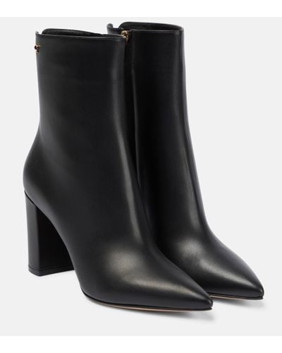 Gianvito Rossi Piper 85 Leather Ankle Boots - Black