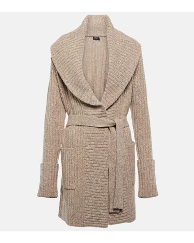 Polo Ralph Lauren Ribbed-knit Wool And Cashmere Cardigan - Natural