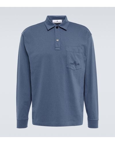 Stone Island Long-sleeve Cotton Polo Shirt - Blue