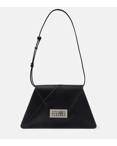 MM6 by Maison Martin Margiela Japanese Flap Small Leather Shoulder Bag - Black