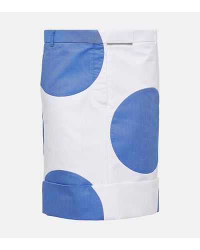 Thom Browne Polka-dot Cotton Mini Skirt - Blue