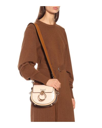 chloé small tess leather saddle bolsa