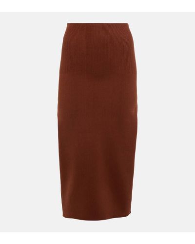 Victoria Beckham High-rise Pencil Skirt - Brown