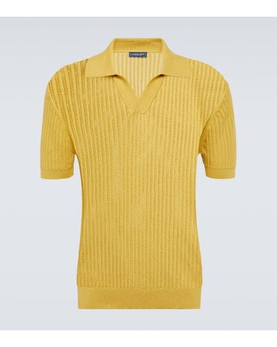 Frescobol Carioca Ribbed-knit Cotton Polo Shirt - Yellow