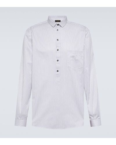 Dolce & Gabbana Striped Cotton Poplin Shirt - White