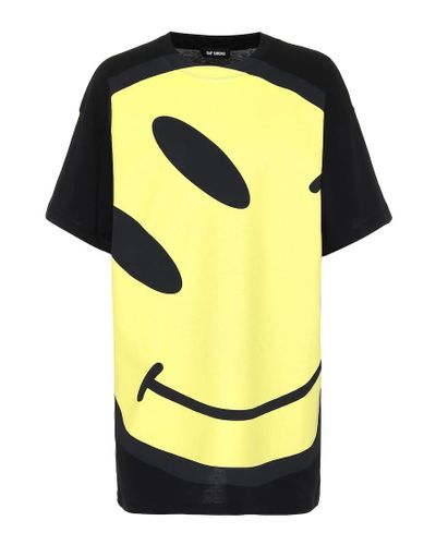 Raf Simons Camiseta de punto fino de algodon - Amarillo
