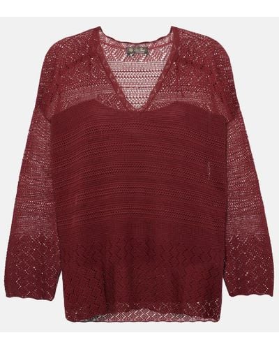 Loro Piana Molokai Cotton Sweater - Red