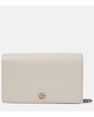 Gucci GG Marmont Leather Wallet On Chain - Natural
