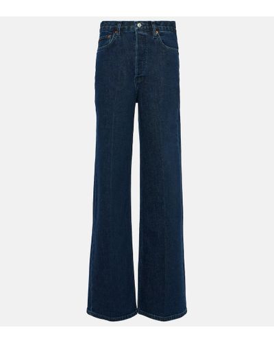 RE/DONE Jeans rectos de tiro alto - Azul