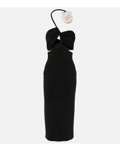 Magda Butrym Floral-appliqué Cut-out Minidress - Black