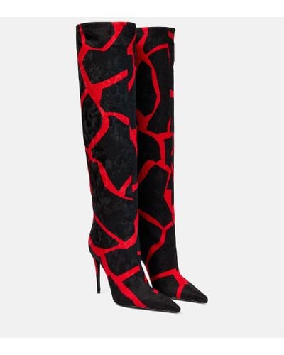 Dolce & Gabbana Stivali con stampa astratta - Rosso