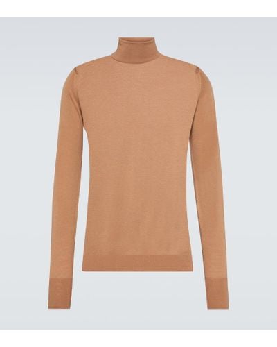 John Smedley Richards Wool Turtleneck Sweater - Brown