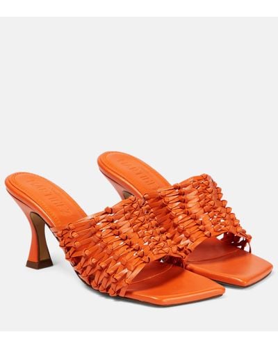 Souliers Martinez Cabo Woven Leather Sandals - Orange