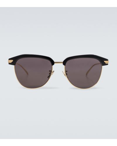 Bottega Veneta Square-frame Metal Sunglasses - Brown