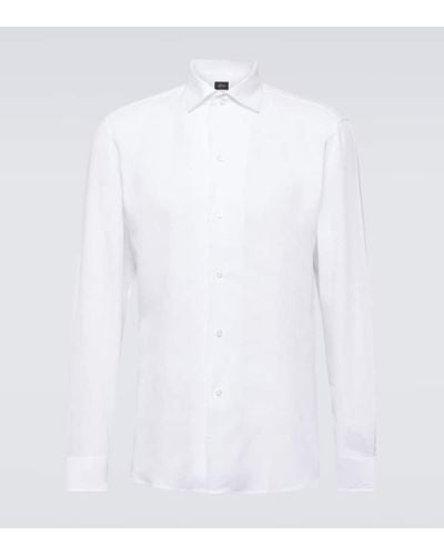 Brioni Camisa de lino - Blanco