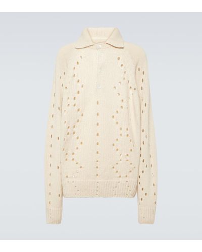 Givenchy Pullover oversize in lana pointelle - Neutro