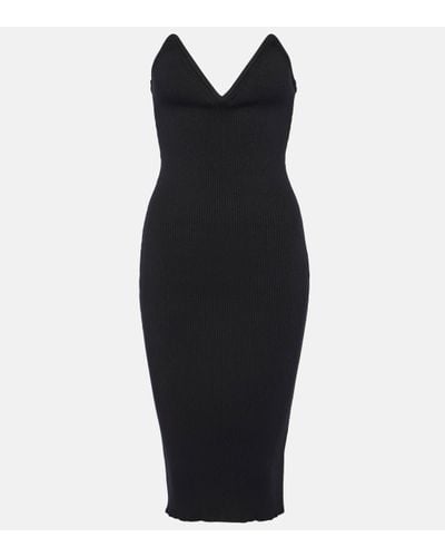 Coperni Bustier Knit Midi Dress - Black