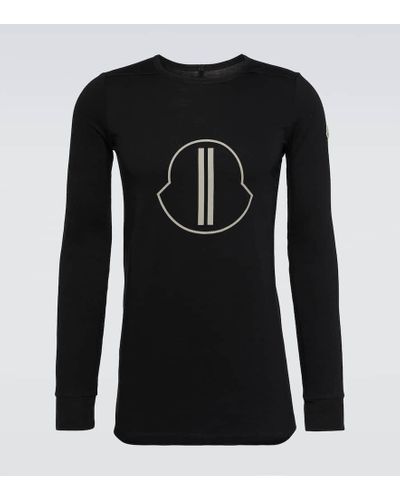 Moncler Genius X Rick Owens camiseta de jersey de algodon - Negro