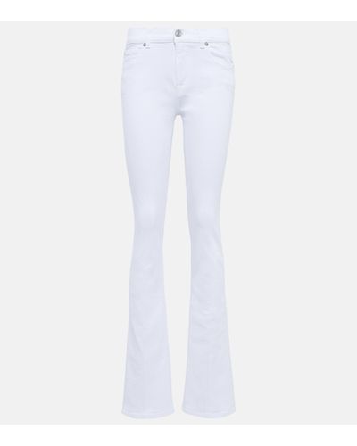 7 For All Mankind Bootcut Optic High-rise Slim Jeans - White