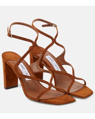 Jimmy Choo Sandales Azie 85 en daim - Marron