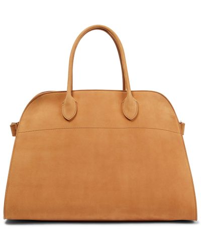 The Row Margaux 15 Suede Tote Bag - Brown