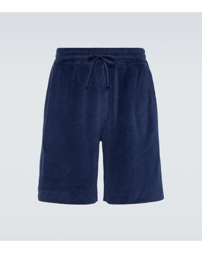 Loro Piana Cotton And Silk Chenille Bermuda Shorts - Blue