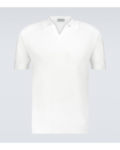 John Smedley Noah Knitted Cotton Polo Shirt - White