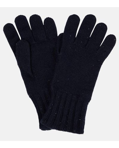 Loro Piana Cashmere And Silk Gloves - Blue