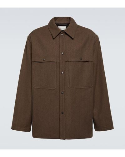 Lemaire Wool And Cotton Overshirt - Brown