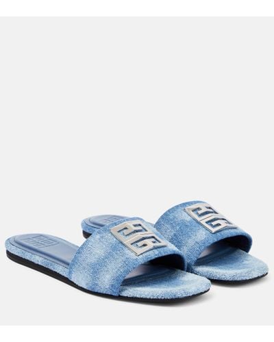 Givenchy 4g Denim Sandals - Blue