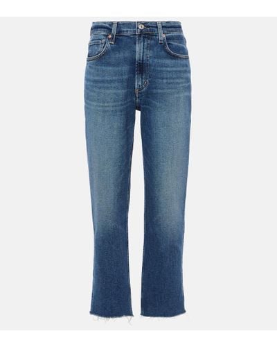 Citizens of Humanity High-Rise Cropped Straight Jeans Daphne - Blau