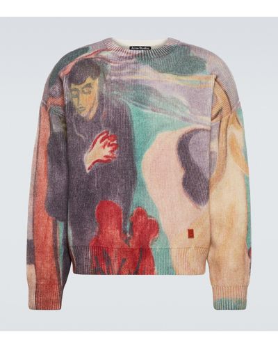 Acne Studios Bedruckter Pullover aus Wolle - Mehrfarbig