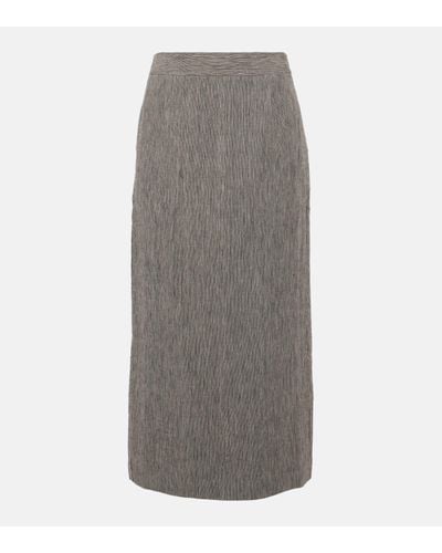 TOVE Romilie Linen Maxi Skirt - Grey