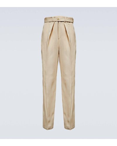 Jil Sander Pleated Trousers - Natural