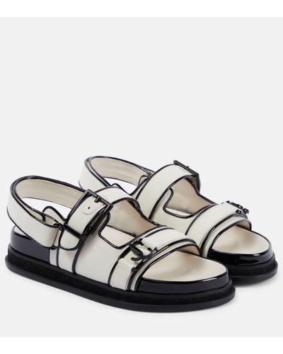 Jimmy Choo Elyn Leather-trimmed Canvas Sandals - Brown