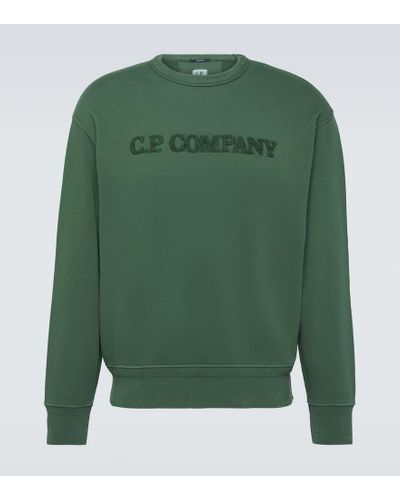 C.P. Company Sweatshirt aus Baumwoll-Fleece - Grün
