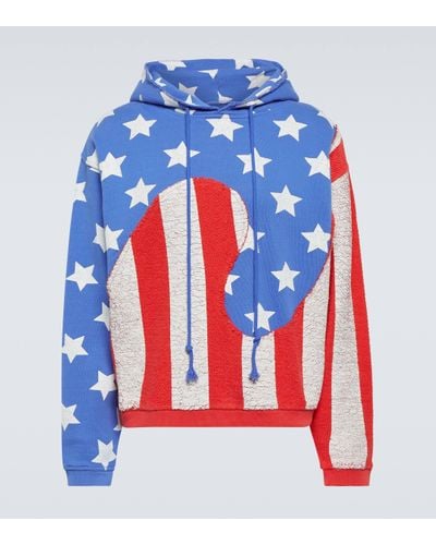 ERL Stars And Stripes Cotton Hoodie - Blue