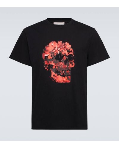 Alexander McQueen Camiseta Skull de jersey de algodon - Negro